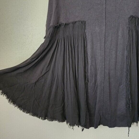 We The Free Oversize Button Down Knit Boho Gray Thermal Top Basics Minimalist S - Picture 9 of 11